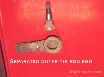 Bad outer tie rod end