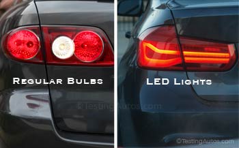 LED and conventional brake (tail) lights