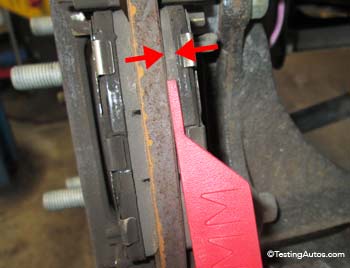 Brake pad thickness