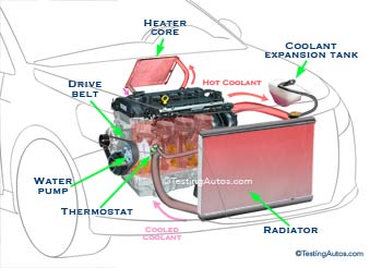 Pompe à eau dans le système de refroidissement du moteur d'une voiture