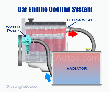 Water pump in a car engine