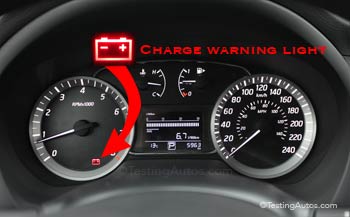 Battery-shaped charge warning light