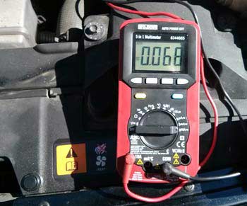 Parasitic current draw test