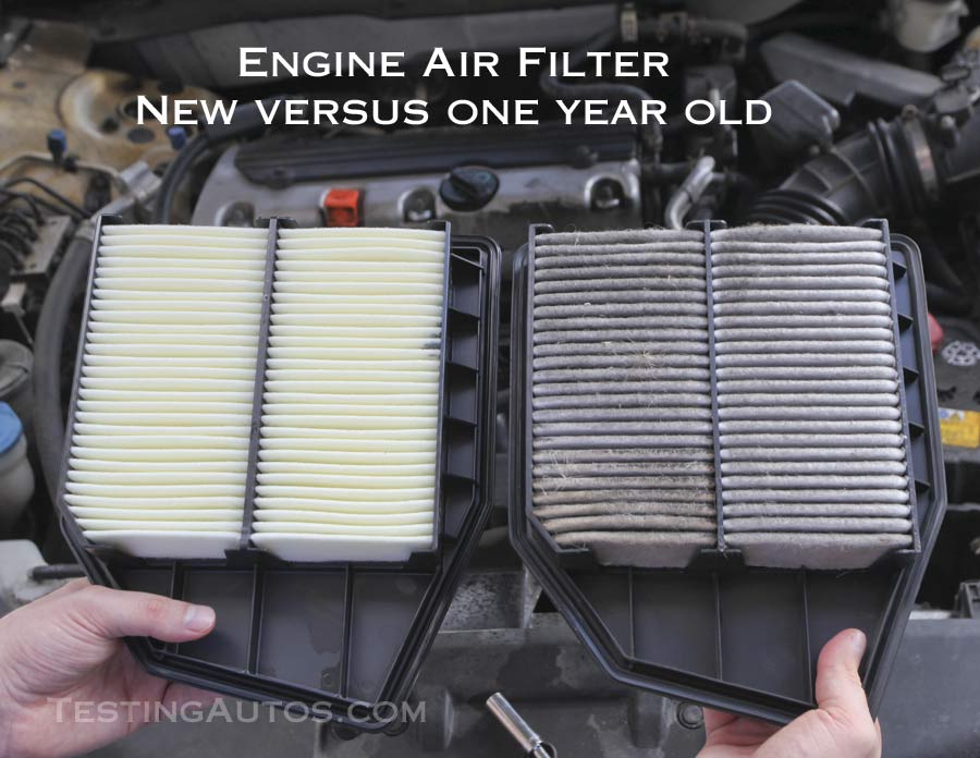 new vs old engine air filter large