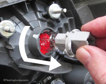 Removing the taillight bulb