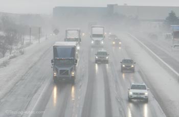 Driving with salt on the roads in winter