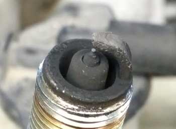Worn spark plug