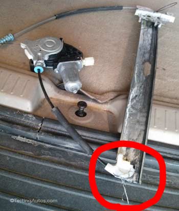 Broken window regulator