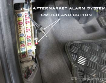 Aftermarket alarm switch and button
