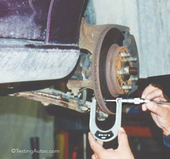 Measuring brake rotor thickness