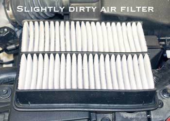 Slightly dirty air filter