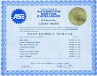 Vlad Samarin's ASE Master Certificate
