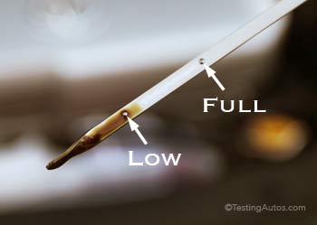 Oil level is low on the dipstick